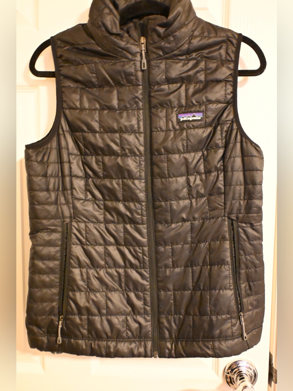 Patagonia Black Jacket with Multicolor Logo